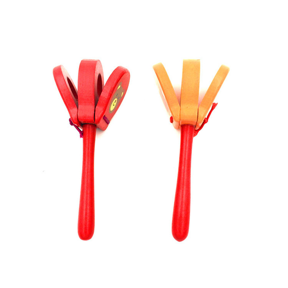 Musical Instrument Clapper - 3 قطع من الكاستانيت الخشبية، أدوات