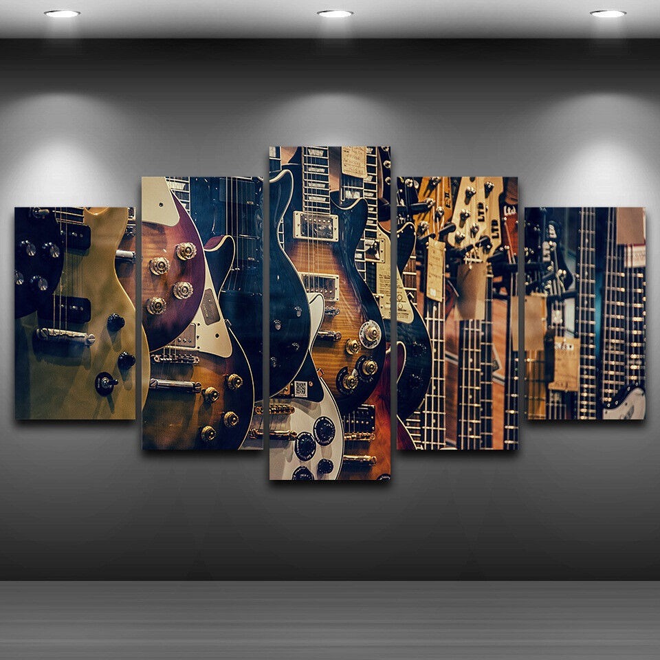 Musical Instrument Of Africa - لا الإطار قماش 5 قطع القيثارات