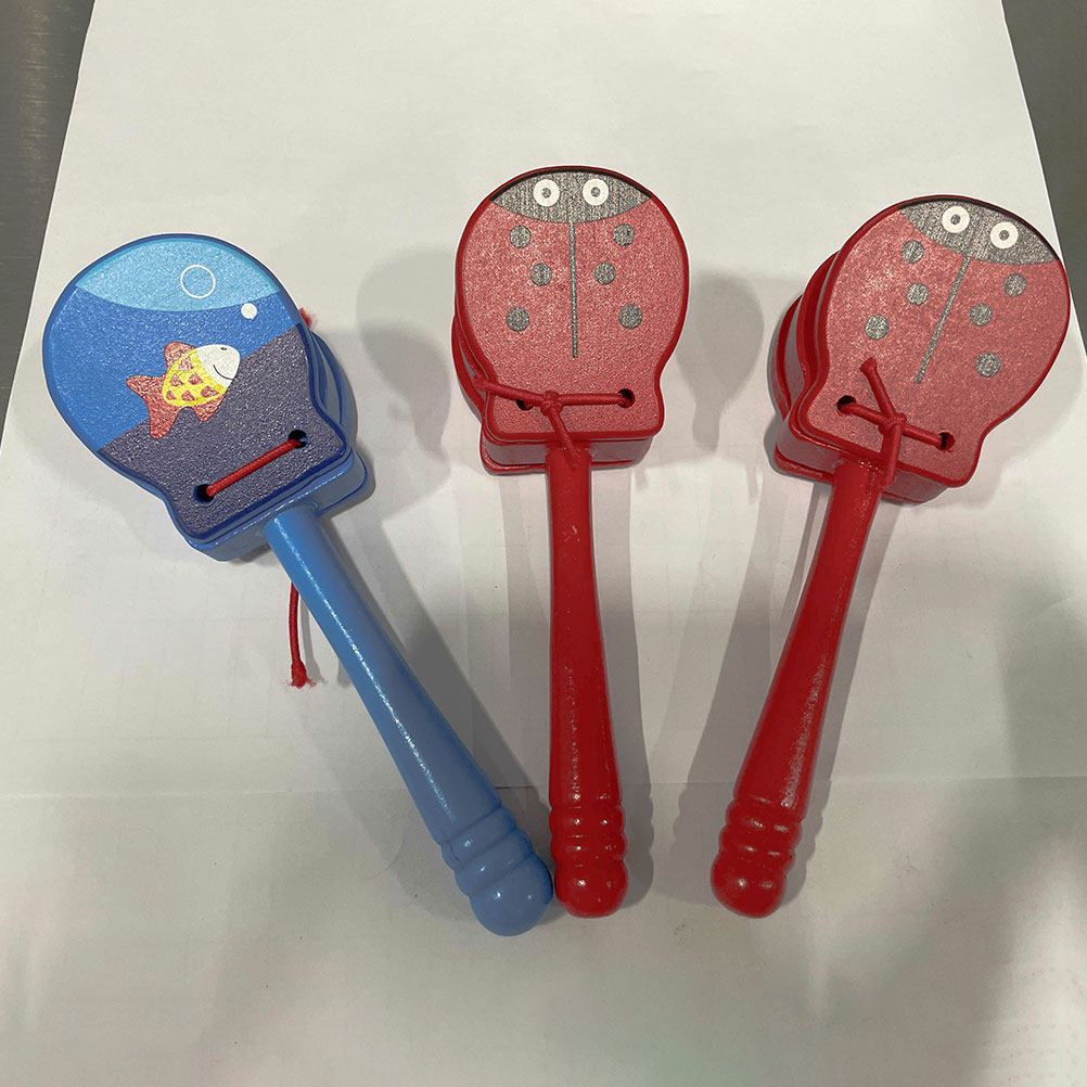 Musical Instrument Clapper - 3 قطع من الكاستنيت الخشبية بتصميم